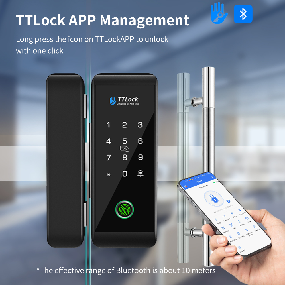 Smart Door Lock Wifi - Serratura intelligente per vetri TTLOCK con
