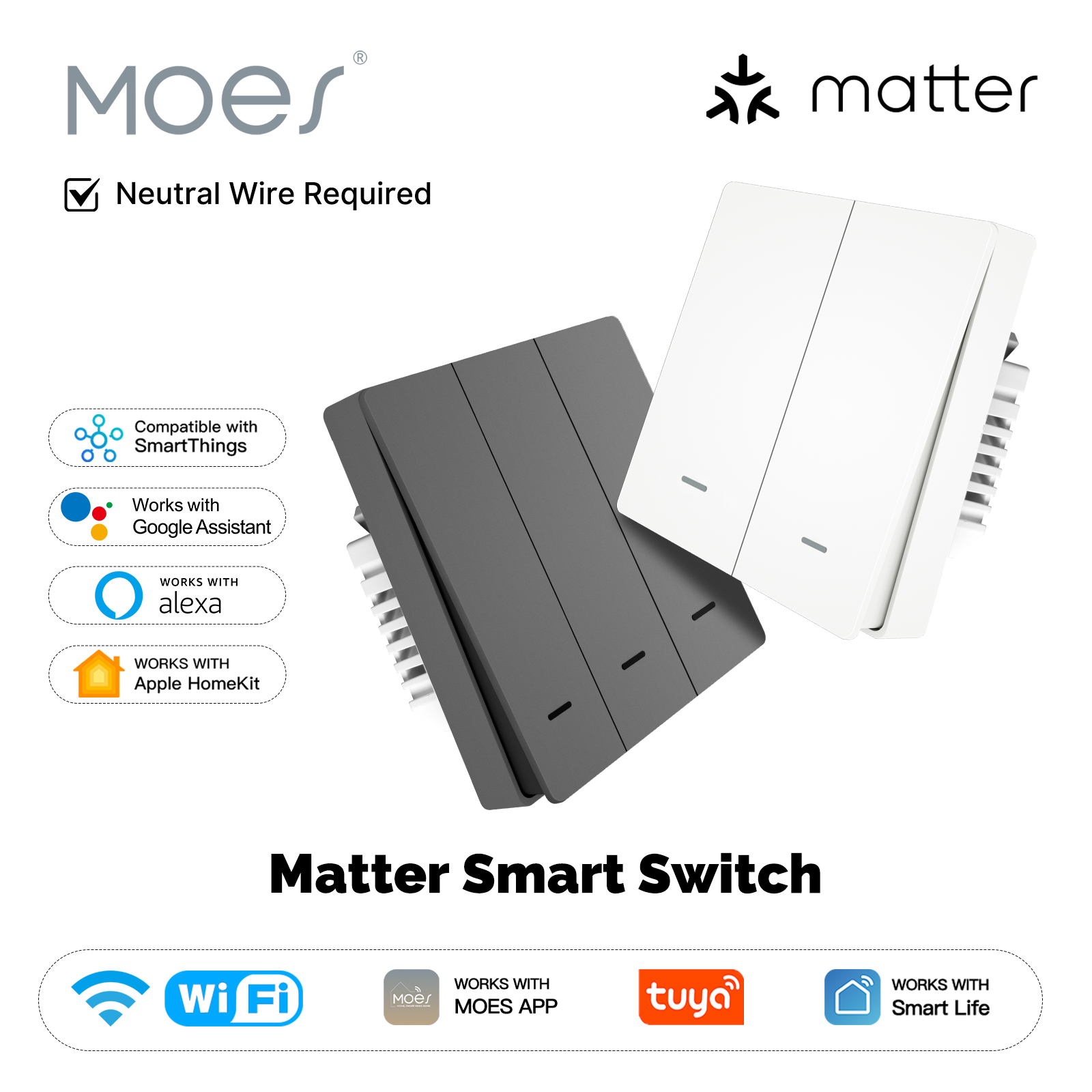 MOES Matter Tuya WiFi Smart Li - Smart Light Switch Wifi recensione e prezzo